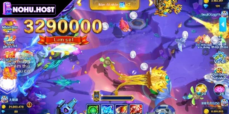 Bắn Cá Thần Tài NOHU - Khám Phá Phòng Chơi Hấp Dẫn 3 Bắn vào cá mới xuất hiện