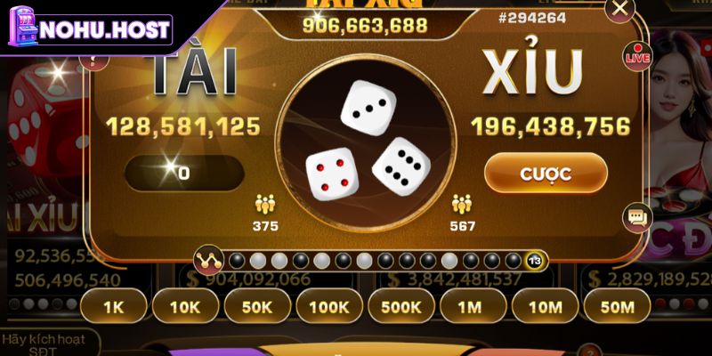 Tài Xỉu Livestream NOHU - Hướng Dẫn Cách Chơi Cho Newbie 2 Luật chơi và các cửa cược trong Tài Xỉu livestream tại NOHU