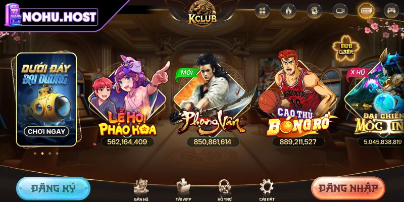 KCLUB - Sân Chơi Giải Trí Đẳng Cấp Dành Cho Game Thủ Việt 3 Sảnh Slot Game hấp dẫn