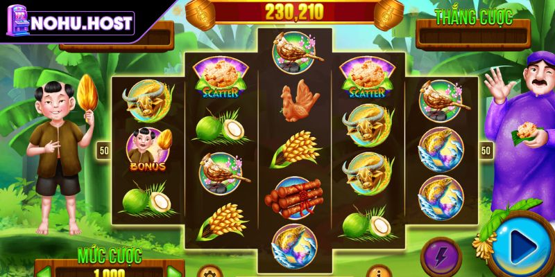 Nổ Hũ Thằng Bờm - Slot Game Dân Gian Độc Đáo Tại NOHU 3 Quan sát biểu tượng xuất hiện